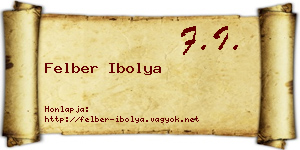 Felber Ibolya névjegykártya