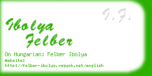 ibolya felber business card